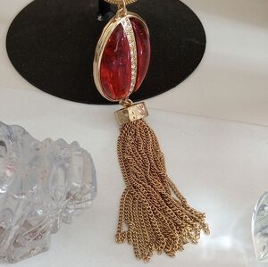 Red Earing and Necklace Set